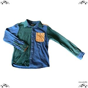 KAVU patchwork heavy duty button up